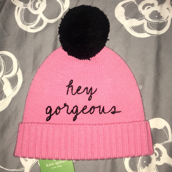 kate spade ♠️’hey gorgeous’ Pretty Pink Beanie Hat main image 8